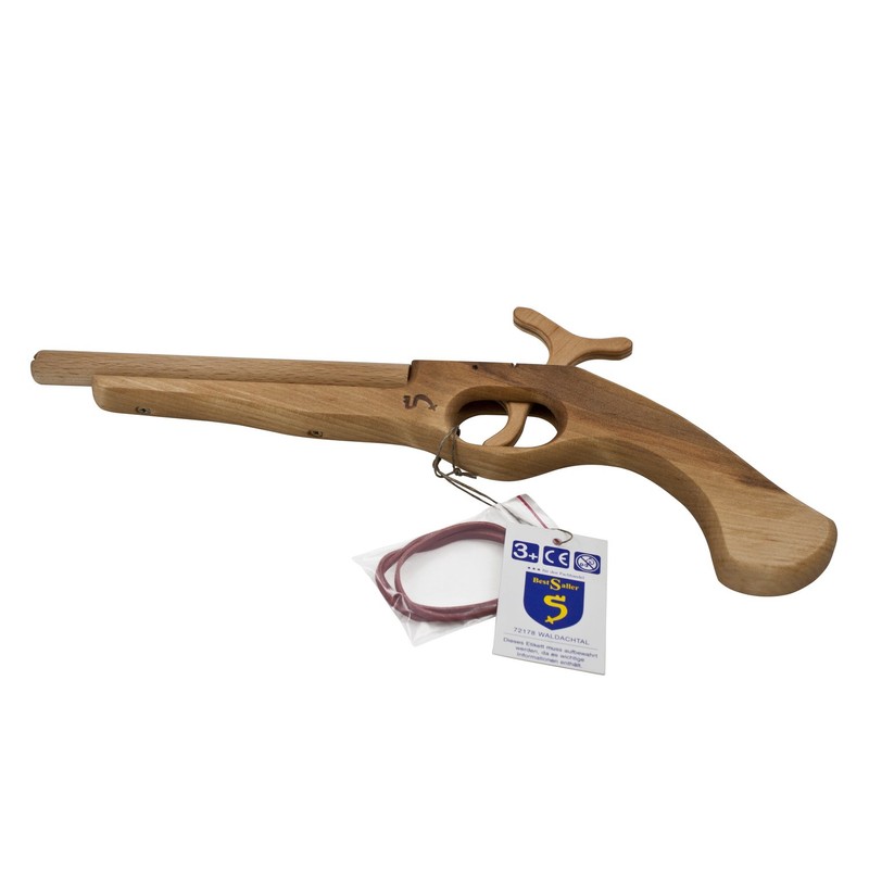 BestSaller 1233 Wooden Pirate Pistol with Shooting Function Including 3