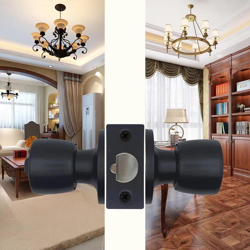 JO.KO Door Knob with Lock and Key, Round Ball Lock
