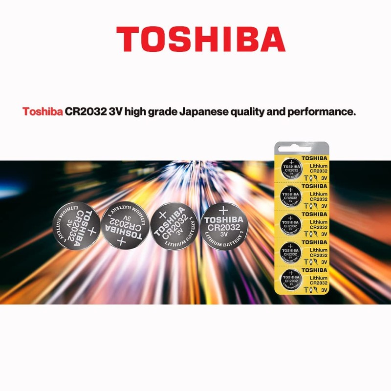Toshiba CR2032 3 Volt Lithium Coin Battery (10 Batteries)