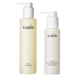 BABOR BABOR HY-OL Cleanser & Phyto HY-OL Booster Hydrating Set, Double Cleansing, Oil Cleanser and Makeup Remover Oil for Dull, Dry Skin