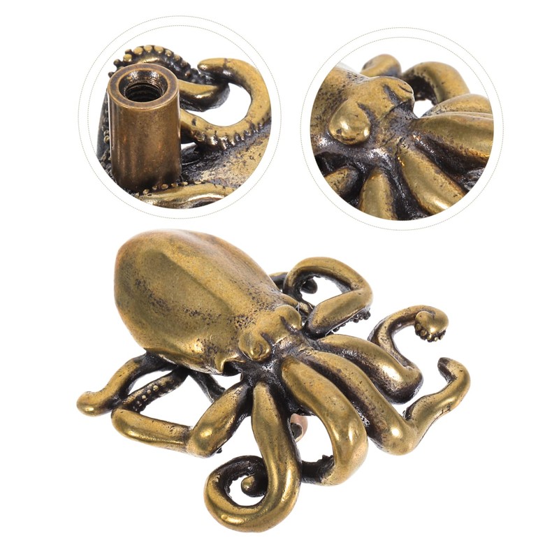 Mipcase Octopus Shape Squid Door Handle Copper Decorative Handles for
