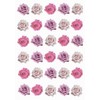  30 Pink Roses Mixed Colours Single Rose 2D Edible