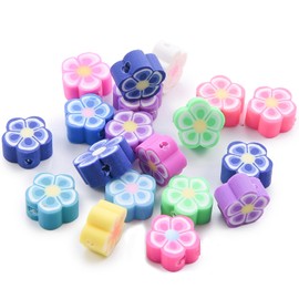 100 Pieces Sunflower Spacer Beads Colorful Polymer Clay Beads Happy Smiley Face Beads Cute Clay Beads for Jewellry Handmade DIY Making Accessories