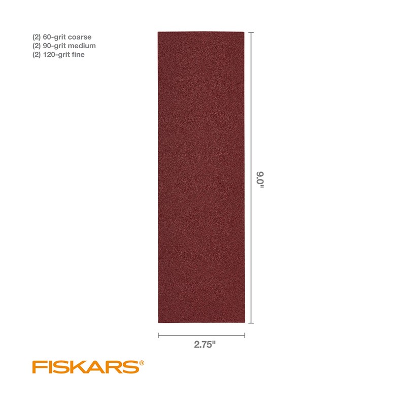 Fiskars DIY Sandpaper, Small 9 x 2.75, Maroon