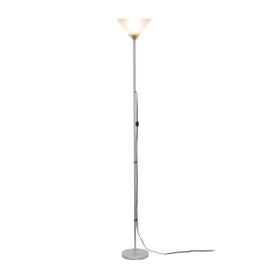 Simple Designs LF1011-SLV-LB 70" 1 Light Stick Torchiere Floor Lamp with LED Bulb, Silver