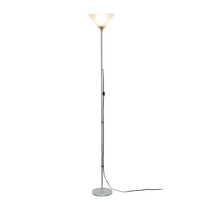 Simple Designs LF1011-SLV-LB 70" 1 Light Stick Torchiere Floor Lamp