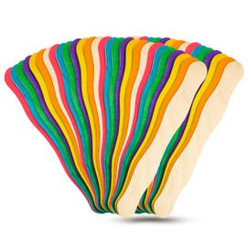 Manaloom Pack of 500 Curved Craft Sticks - 8" Birchwood Popsicle Sticks for Crafts, Jumbo Craft Sticks for Fan Handles, Wedding Programs, DIY Crafting Supplies, (Assorted Colors)