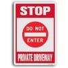 Locmorly Stop Do Not Enter Private Driveway Sign, 8x12 Inch,
