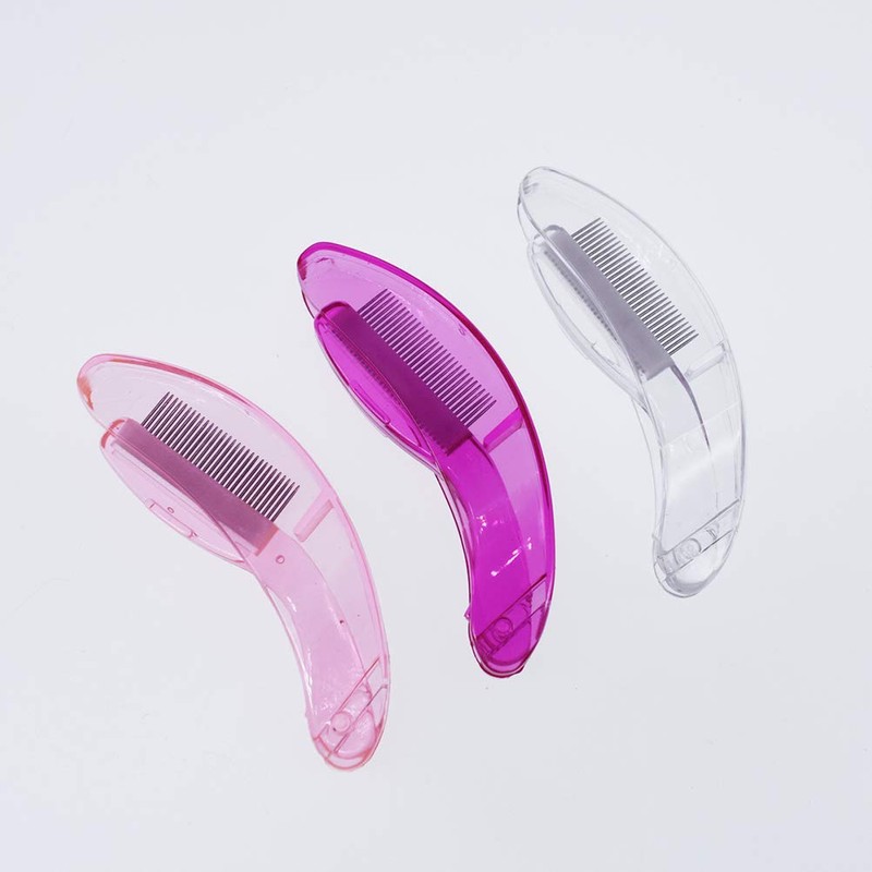 Folding Eyelash Comb Eyebrow Comb Foldable Handle Comb