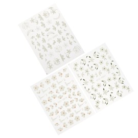 IWOWHERO 3 Sheets Floral Nail Stickers Embossed Nail Decals for Women Stunning Designs Unique Flower Patterns
