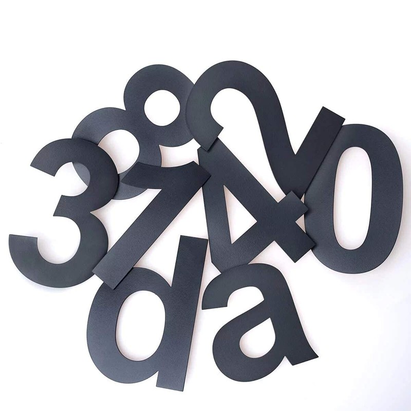 Metzler House Number Made of Solid Steel in Anthracite RAL