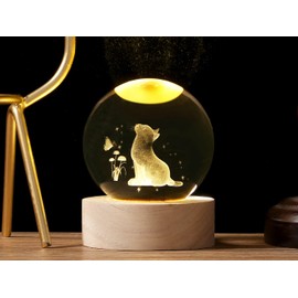 Sahoottie 3D Cat Crystal Ball Cat Paperweight Cat Gifts for Women Cat Gifts for Cat Lovers Cat Ornament Glass Ball Cat H