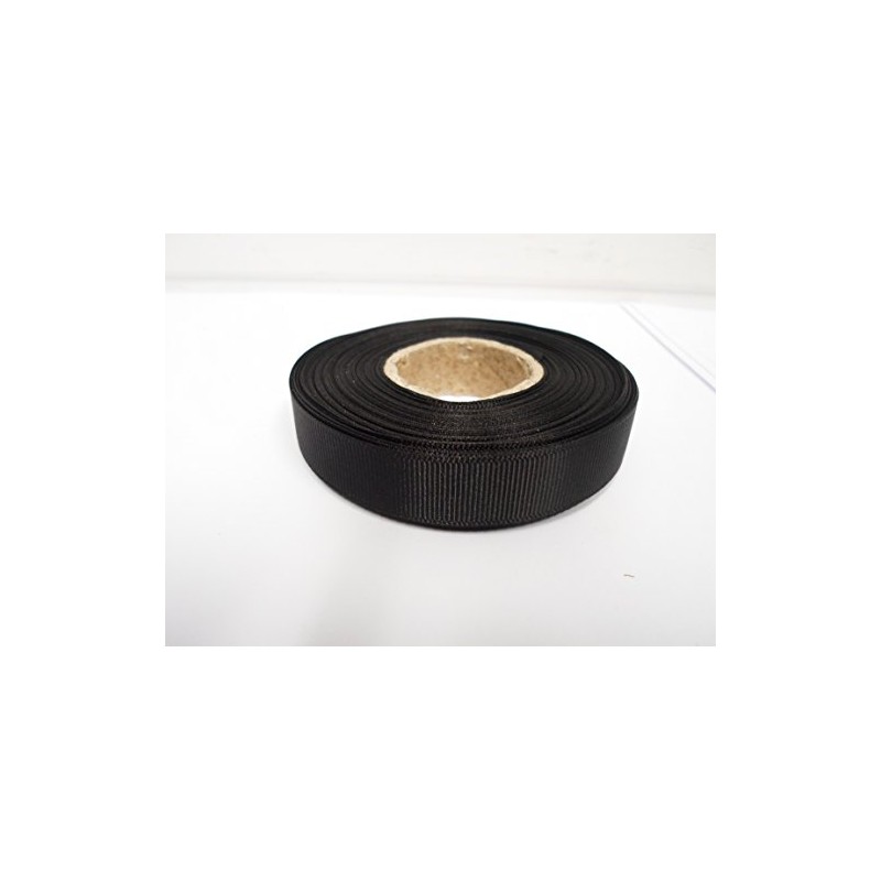 2 metres of 16mm Grosgrain Ribbed Ribbon Black Double Sided