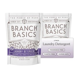 Branch Basics Laundry Detergent – 2 Pack, 4lbs per | Plant & Mineral-Based Formula | Lifts Stains & Removes Odor | Plastic-Free, Fragrance-Free & Safe for Sensitive Skin