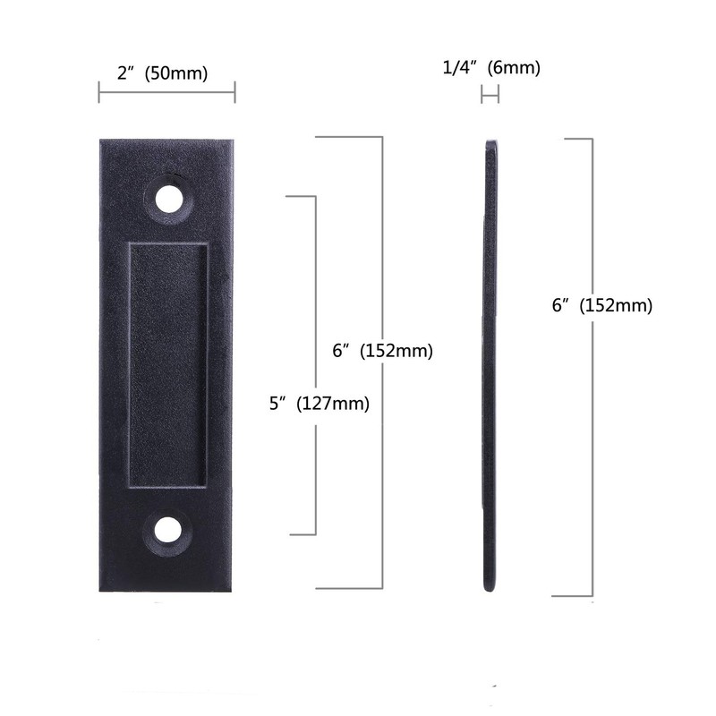 6 inch Sliding Barn Door Handle Flush Pull Rectangle Recessed