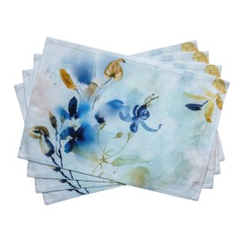 Maison d' Hermine Lazy Summer Days 100% Cotton Set of 4 Place-Mats for Dining Table, Kitchen, Wedding, Everyday, Dinner Parties, Spring/Summer (33 cm x 48 cm)