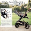 TODEFULL Convertible Baby Stroller, Folding Infant Stroller with Large Canopy,