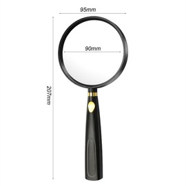 Magnifying Glass for Reading, Heavy Duty Magnifying Glass, 5X Handheld Reading Magnifier, 90mm Magnifying Glass for Seniors, Hobbies
