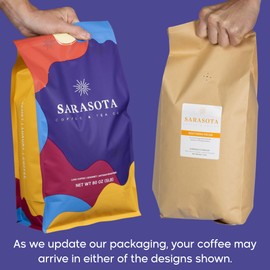 Sarasota Coffee Ground Southern Texas Butter Pecan | Medium Roast Gourmet Flavored Coffee Grounds | Low Acid, Mold Free, Specialty Grade Flavored Bulk Ground Coffee | 5lb (80 oz)