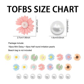 TOFBS Pendant for Beach Bag Accessories, Removable Flowers Beach Bags Accessories, Simple Modern Bogg Bags Accessories, Beach Charm Decoration