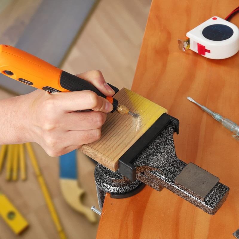 GOXAWEE Universal Bench Vise, 3.15 Inch Table Clamp, 360° Swivel