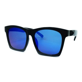 O2 Eyewear 7242 Premium Oversize XXL Women Men Mirror Revo Havana Tilda Shadow Style Fashion Sunglasses (BLUE, 56)