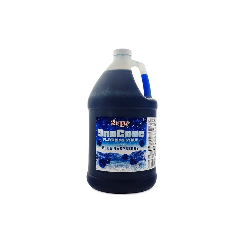 Snappy Blue Raspberry Sno Cone Syrup, 1 Gallon - Ready-to-Use