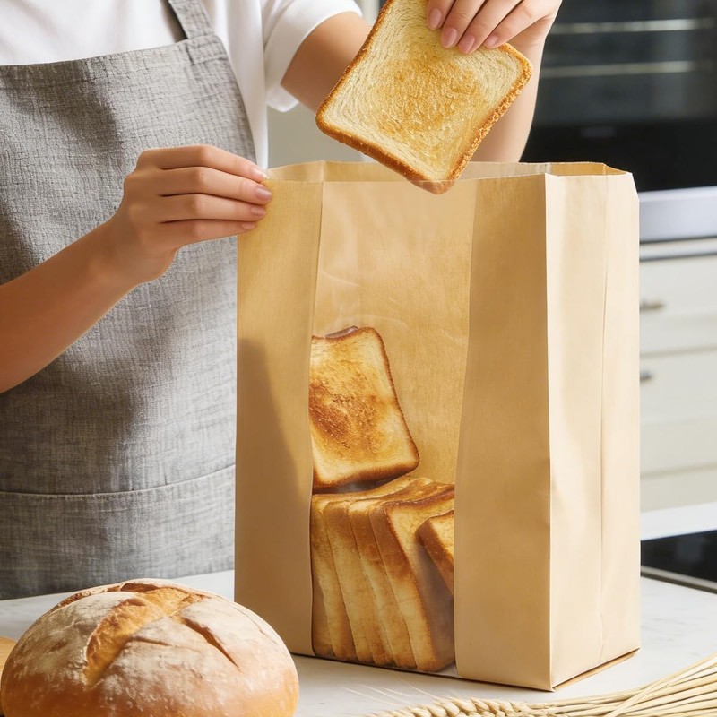 HiCivan 15.7x10.2x5.1in Extra Large Paper Bread Bags for Homemade Bread