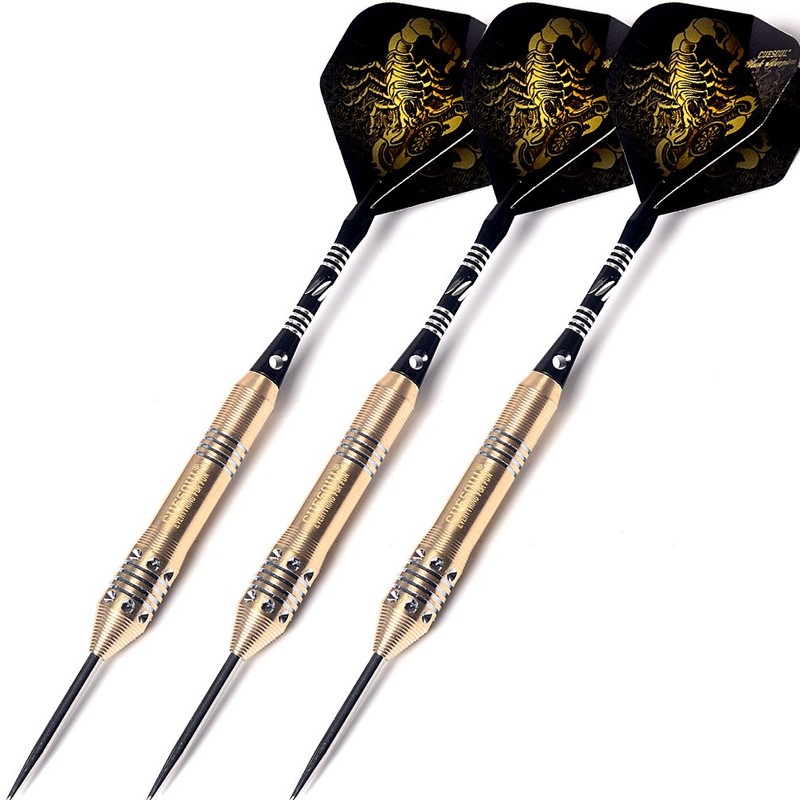 CUESOUL 22 grams Black Scorpion Steel Tip Darts Set with