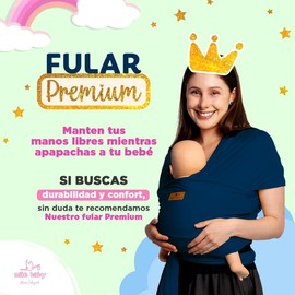 Mãe Baby Fular para bebé | Algodón Premium Fresco | 100% Hecho en México | Hasta 10kg (Azul_Marino)