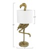 Creative Co-Op Resin Flamingo Table Lamp with Linen Shade, Gold