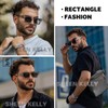 SHEEN KELLY Retro Thick Rectangular Chunky Sunglasses for Women Men