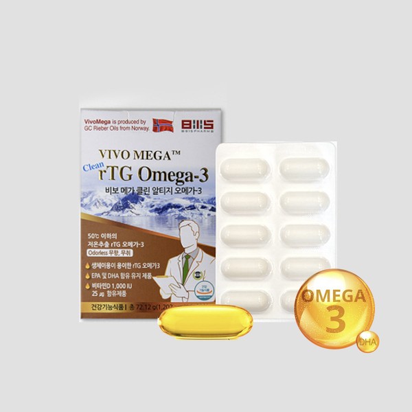 [On Sale] Vivo Mega Clean Altige Omega 3 EPA+DHA with no fishy smell, 2 months supply, 60 capsules (2 months supply) / [온세일]비보 메가 클린 알티지 오메가3 비린내안나는 EPA+DHA 2개월분, 60캡슐(2개월분)