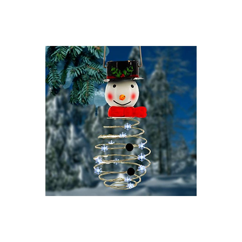 abc HOME Hanging Light Snowman LED Solar Panel Light Sensor