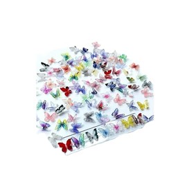 LiZEROGDAX 60Pcs Colorful Micro Resin Butterflies, Crafts Miniature Tiny, Cute Animals Figurines for DIY Garden Dollhouse Micro Landscaping Decoration