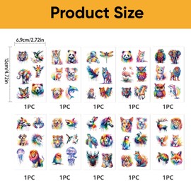 Watercolour Animal Temporary Tattoos for Children – 60 PCS Kids Tattoo Stickers for Girls & Boys – Waterproof Animal Theme Body Tattoos for Birthday Party, School Rewards Gifts & Decorations