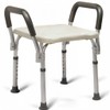 Medline Bath Bench Shower Seat with Padded Armrests, Ideal for