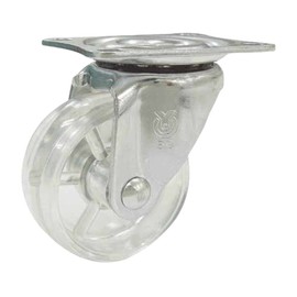 Uei Caster: G Series, G Type, Free-Caster Polycarbonate (Transparent) Car, Wheel Diameter φ2.0 inches (50 mm), Manufacturer Model: G-50PC-C