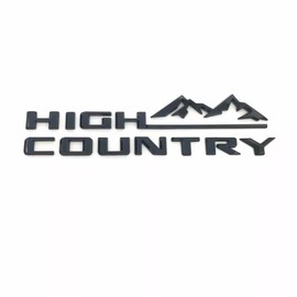 2Pcs High Country Emblems Side Door Letter Logo Car Badge Nameplate Replacement for 2019-2025 Tahoe Silverado (2Pcs Side Emblems - Glossy Black)