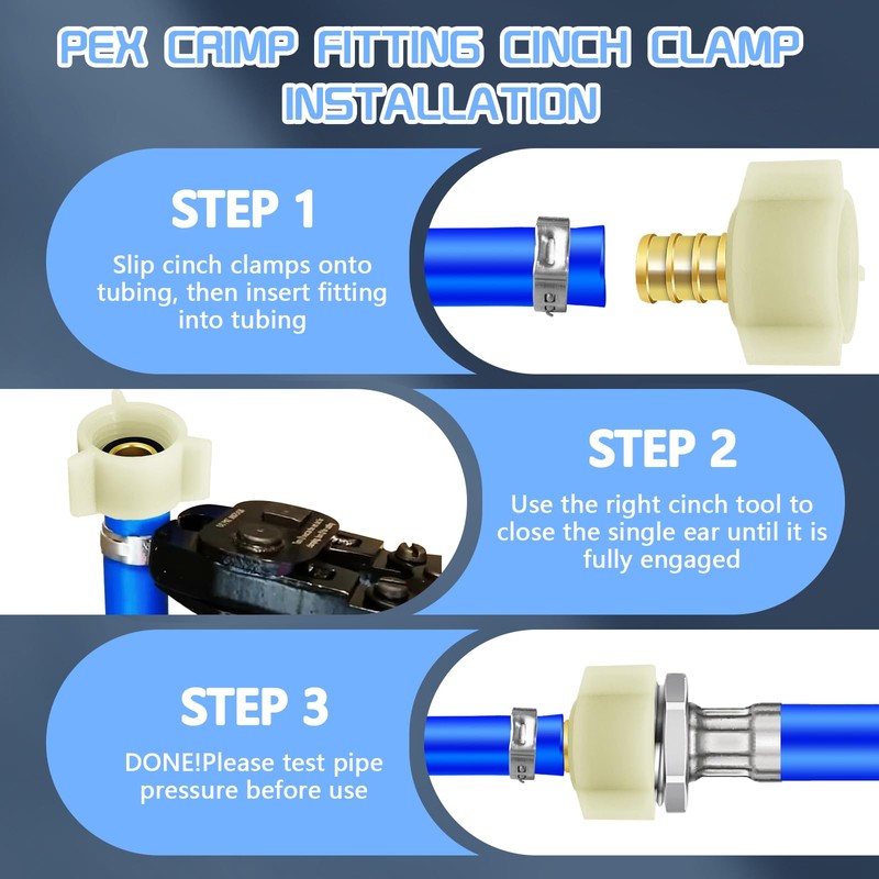 Boltigen 5 Pack 1/2 Inch Brass Crimp PEX Fittings -