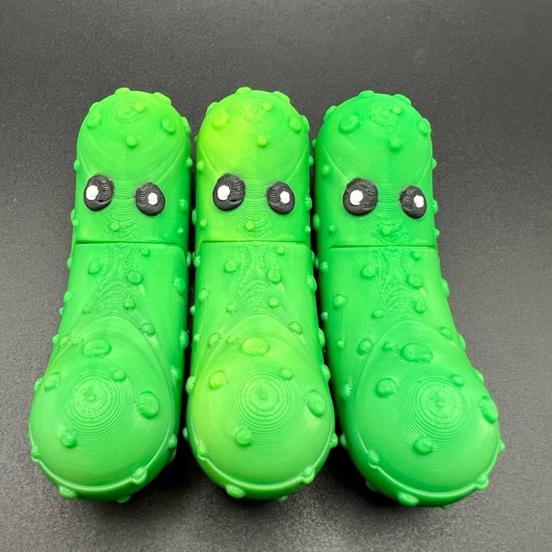 Large Single Tickles the Pickle 3D Printed Articulating Pickle Fidget,