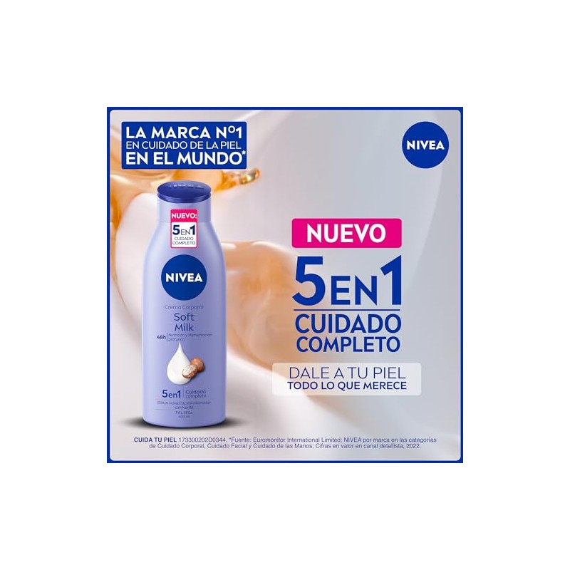 NIVEA Crema Corporal humectante Soft Milk (400 ml), 48 horas