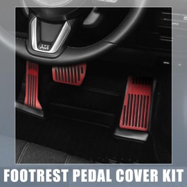 MACHSWON 3Pcs Car Pedal Covers Foot Rest Pedal Pads Anti Slip Aluminum Alloy Pedal Pads Red for Mazda 2 3 6 CX-3 CX-5 CX-9