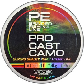 LAZER LINE PRO CAST Angelschnur Geflochten PE-PET X4 100m DIA0,211mm Test 7,4kg - Sbirolino & Method Feeder Geflochtene Schnur 4fach - Angelsehne - Braided Fishing Line - Rundgeflochtene Angelschnüre