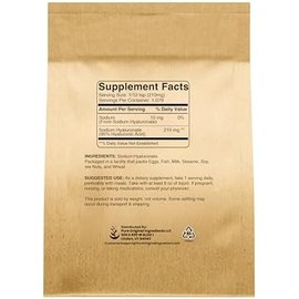 PURE ORIGINAL INGREDIENTS- Ácido Hialurónico (8 oz) Soluble en Agua, Polvo Fino