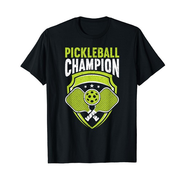 Pickleball Champion Funny Pickleball T-Shirt, black