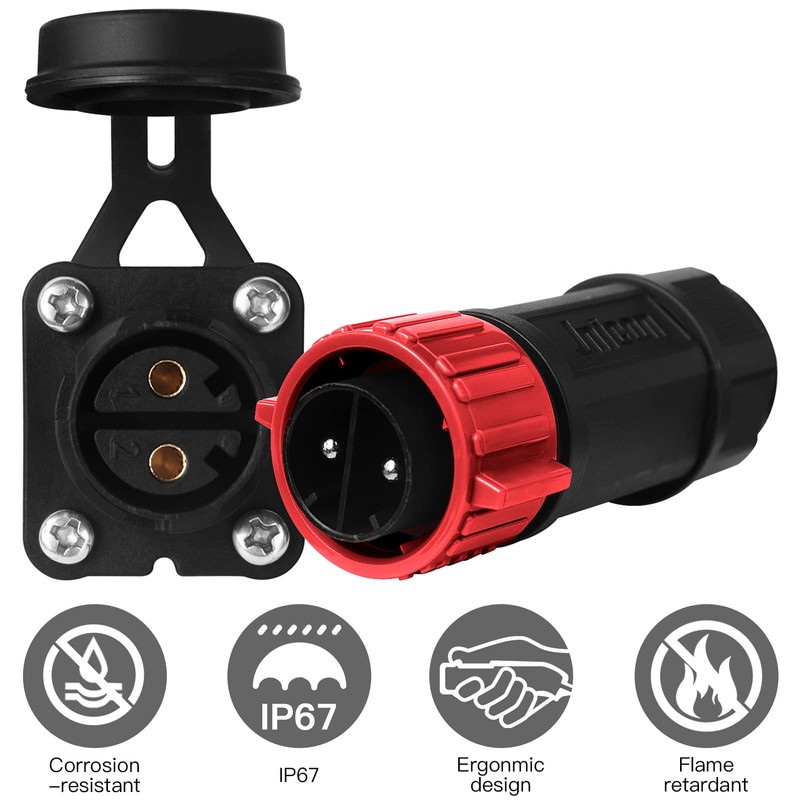 Trolling Motor Plug Receptacle Set, 12V/24V/ 36V/48V Plug for Trolling