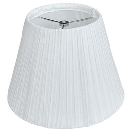 TOOTO STAR 6" Top x 10" Bottom x 7.5" High Small Lamp Shade,White Pleated Bell Shade for Table Lamps, Floor Lamps and Bedside Lamps (Spider Fitter), Handmade of Natural Linen