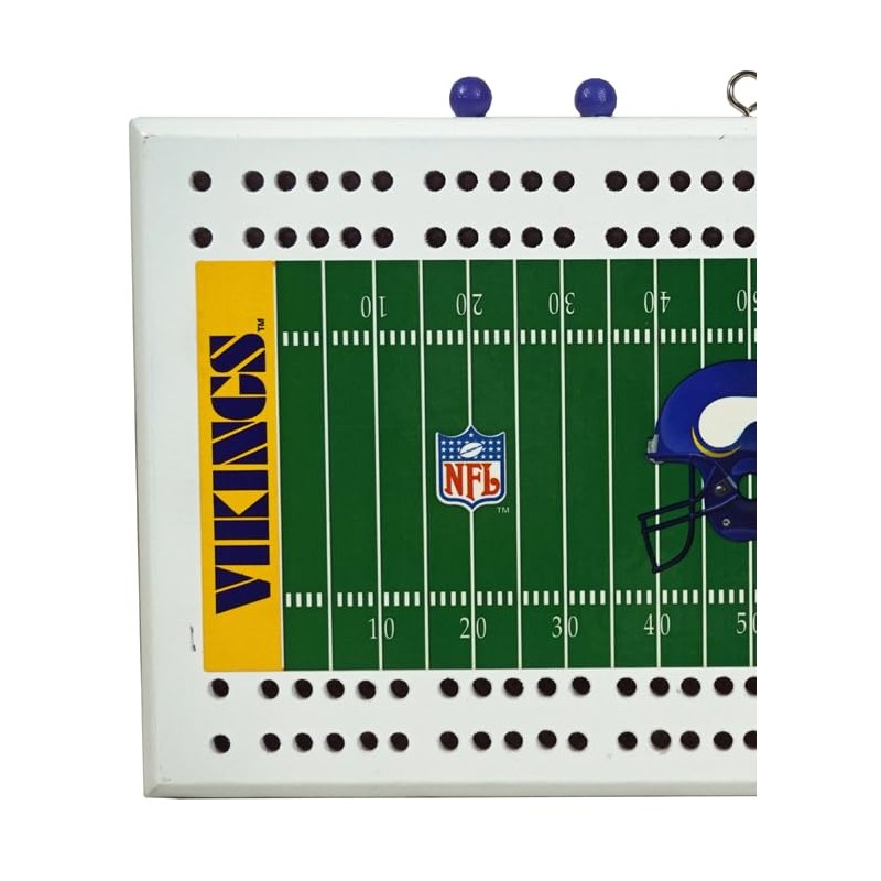 Rico Minnesota Football Vikings 2-Track Wooden Field Cribbage Board