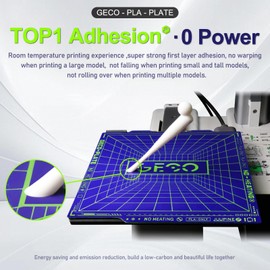 JUUPINE 2025 New Upgraded GECO Plate for Bambu Lab A1 Mini 3D Printer,PLA Cold Plate (No Heating) 184X184mm Magnetic Spring Steel 0℃ Printing Hot Bed No Glue Required.